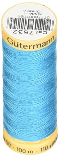 Gutermann Natural Cotton Thread 110yd, Blue Bead