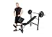 Competitor Marcy Workout Bench with 80 lbs Weight Set Combo (Black) - CB-20110