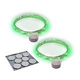 RTGS Products Green Colored LED Lights Indoor Outdoor String Lights, Fairy Lights Battery Powered Patio, Bedroom, Holiday Decor, etc. (Green Color 20 LEDs 7.5 FEET 2 Sets)