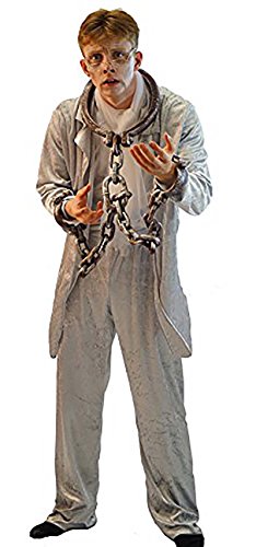 CL COSTUMES World Book Day-Dickens-A Christmas Carol-Scrooge-Halloween  Jacob Marley Ghost Men's Fancy Dress Costume All Men's Sizes (XL)