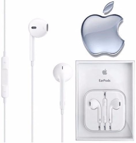 Apple OEM EarPods ONLY for iPhone 6, 6S, 6 Plus and Older versions, Wired, White, with Mic and Volume Controls in Crystal Case