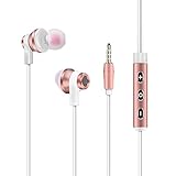 Wired 3.5MM Headphones , Doltech Corded In-Ear Earbuds Stereo Bass Headset Noise Isolating Earphones DT120 (Rose)