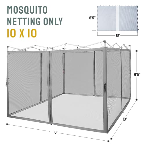 CROWN SHADES Gazebo Replacement Mosquito Netting, 10 x 10ft, Grey image 23