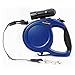 PYRUS 8M/26FT Retractable Dog Leash Pet Traction Rope Head Dog Collar Training Lead with Detachable Flashlight for Dogs (Blue)
