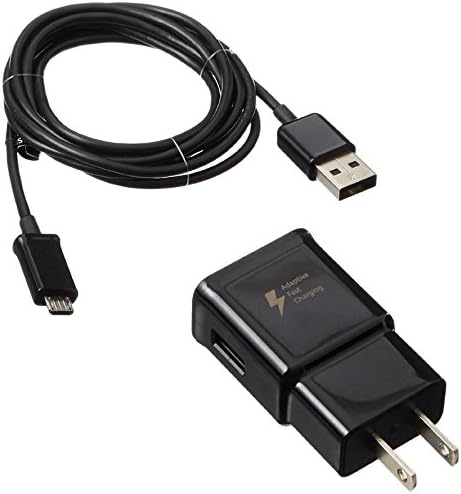 Voldtech Adaptive Fast Travel Wall Charger and 5ft Micro Cable Set Compatible with Galaxy Note 7 , Note 5, S3, S4, S6, S7 Edges + (Black) AF08