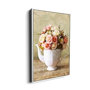 Canvas Wall Art for Living Room, Bedroom Vintage Flower Framed Canvas Prints for Home Decoration Ready to Hang - 16"x24" inches