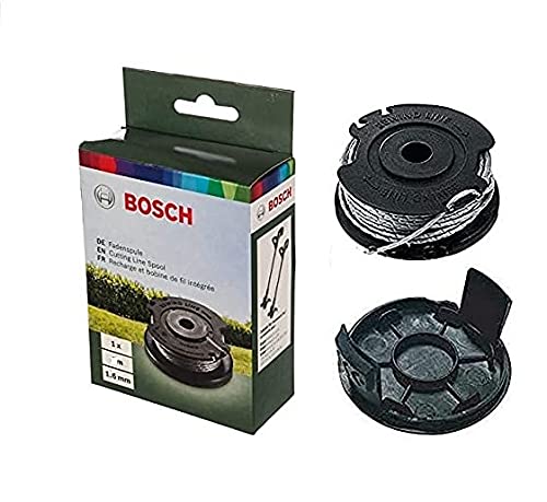 BOSCH Genuine Grass Trimmer Line + Black Spool Cover Set (L=4m) (Version to Fit: Bosch Art 23 SL Grass Trimmer & Bosch Art 26 SL Grass Trimmer) c/w Stanley KeyTape