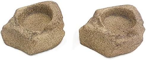 Stone Look Ceramic Tealight Candle Holder, Set of 2