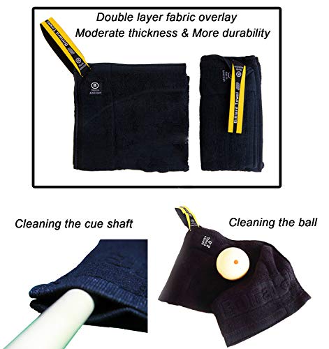 Cuppa billiards Billiard cue Towel - 100% Cotton Black 8-Ball Pool Cue Clean Towel