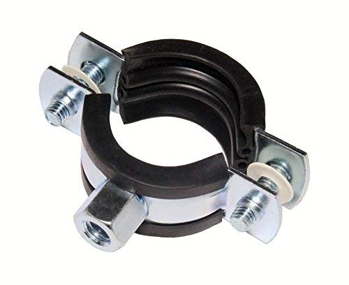 rohrfix-24 Pack of 10 Galvanised Steel Hose Clamps (50-56mm) Silver Black — image 1