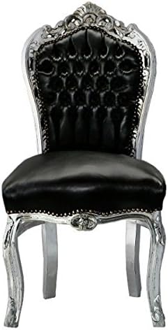 Amazon.de: Decobay.eu Leder Imitat Esszimmer Barock Stuhl schwarz