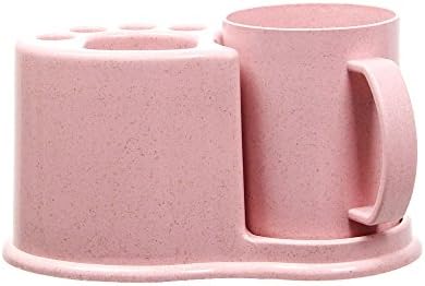 Toothbrush Toothpaste Holder Stand for Bathroom Storage Organizer (PINK)