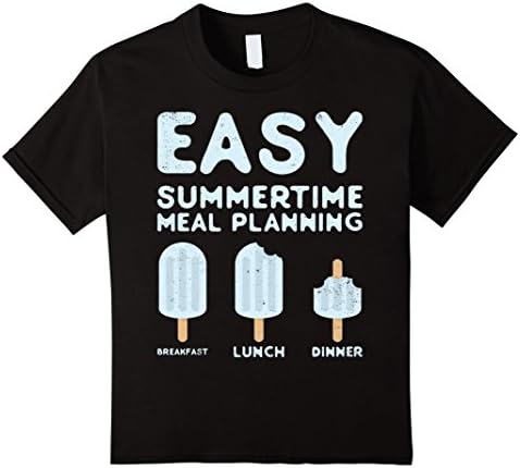 unisex-child Easy Summertime Meal Planning - Popsicle Summer Shirt 6 Black