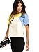 ROMWE Womens Color Block Short Sleeve Back Zipper T-shirt Top Blouse Muliticolored XS