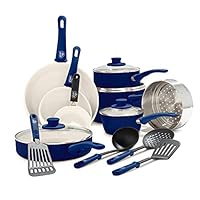 GreenLife Soft Grip Healthy Ceramic Nonstick, 16 Piece Cookware Pots and Pans Set, PFAS-Free, Dishwasher Safe, Blue GreenLife Soft Grip Healthy Ceramic Nonstick, 16 Piece Cookware Pots and Pans Set, PFAS-Free, Dishwasher Safe, Blue