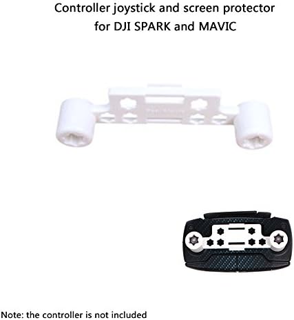 Joint Vcitory Upgraded Transmitter Clip Remote Controller Joystick Screen Guard Protector Thumb Rocker Stick Holder Bracket with Strap for DJI Spark and Mavic Pro (White)