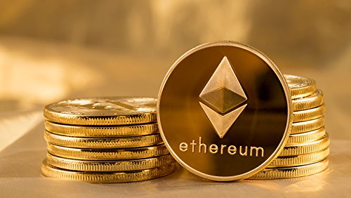 Golden Plated Ethereum Coin-ETH Physical Metal Guritta Token ICO Digital Blockchain Crypto Currency You Hold For Commemorative Collection In Plastic Holder Case|Great Funny Gift For Boy/Girl/Woman/Man