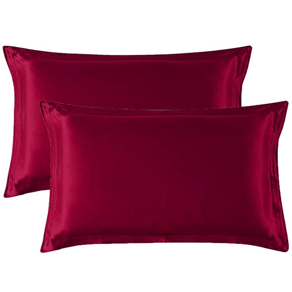 Kaxich 2 Pack Silk Pillowcase Mulberry Silk Fabric Double-side Pillow Case Cover 48 x 74cm