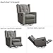 Baby Relax Mikayla 4-in-1 Swivel Glider Rocker Recliner Chair, Gray Microfiber