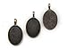 50 CleverDelights Oval Pendant Trays - Mix Pack - 18 x 25 mm - Antique Silver, Shiny Silver, Dark Black, Antique Copper, Antique Bronze - Pendant Blanks Cameo Bezel Cabochon Settings - 11/16