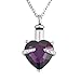 Lantern Low Purple Heart Crystal Cremation Urn Necklace for Ashes Jewelry Memorial Keepsake Pendant