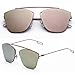 Elegant Metal Reflection Mirror Frame Sunglasses (Rose Gold)