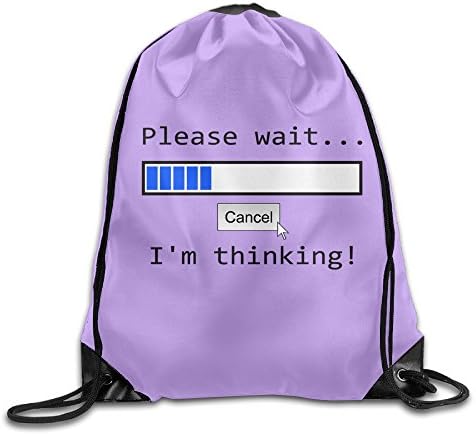 ZARRHOUSE Sack Bag I'm Thinking Please Wait Summer String Backpack 16.9"X14.2" Sackpack Team Training Gymsack Backpack Sack Bag Soft Polyester Gym Sackpack Drawstring Bag Sport Bag For Teens