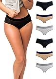 Emprella Panties for Women, 6 Pack Womens Hipster Underwear Soft Cotton Ladies Panty S-XL