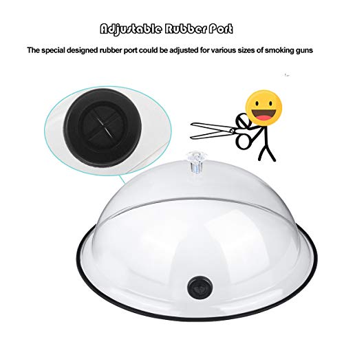 TMKEFFC Smoking Cloche Dome Cover 10 inch Lid for Smoke Infuser Specialized Accessory for Smoker Gun Smoking Infusion Plates, Bowls and Glasses, Transparent - Thumbnail 4