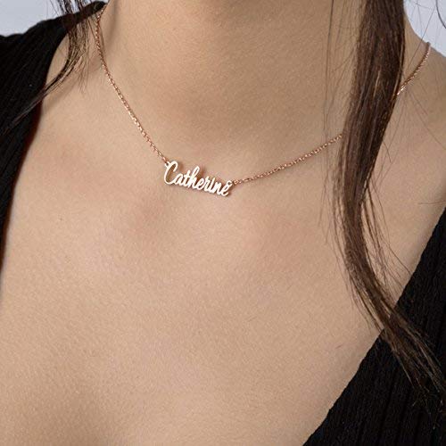Rose Gold Name Choker Necklace 