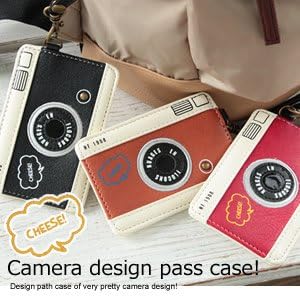 Amazon Jack O Lantern ストラップがついたカメラデザインパスケース パスケース レディース 定期入り 合皮 フェイクレザー 配色 アンティーク かわいい カッコいい Icカード 定期券入れ 通勤 通学 パスケース カード入れ Fサイズ 定期入れ