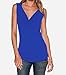 Sarin Mathews Women's Cowl Neck Ruched Sleeveless Sexy Blouse Stretch Tank Tops RoyalBlue L