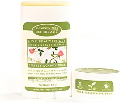 Live Beautifully Natural Deodorant - Shabby London Rose - Aluminum Free
