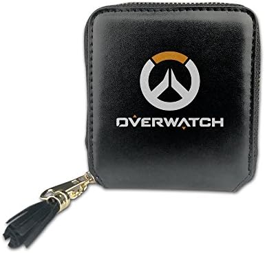 Women's Overwatch Shooter Video Game PU Leather Coin Mini Wallet Case Card Holder Zip Purse Handbag