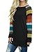POSESHE Women's Cotton Knitted Long Sleeve Lightweight Tunic Sweatshirt Tops (XL, Black Yellow)