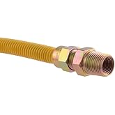 Eastman 36 Inch x 1/2 Inch OD Flexible Gas Line Connector with (2) 1/2 Inch MIP Fitting Ends for Natural Gas and Liquid Propa