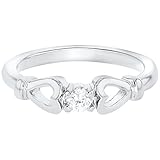 Rhodium Plated Clear Crystal Heart Princess Baby Infants Children's Rings