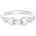 Rhodium Plated Clear Crystal Heart Diva Baby Rings