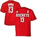 Houston Rockets James Harden Red Name and Number T-Shirt
