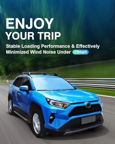 Roof Rack Cross Bars for Toyota RAV4 2019-2023 (Not Fit Models for Adventure/TRD Off-Road). Anti-Theft Lock Mechanism Black Matte Aluminum Anti-Corrosion crossbars