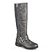 Journee Collection Womens Regular Wide-Calf and Extra Wide Calf Side Zip Buckle Knee-High Riding Boots