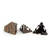 Uxcell a16062000ux0509 Corner PROTECTOR, Some Screws METAL Corner PROTECTOR Bronze Tone 12Pcs for Box Table