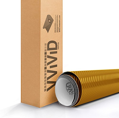 VViViD XPO Dry Carbon Fiber Gold Vinyl Wrap Roll with Air Release Technology (10ft x 5ft)