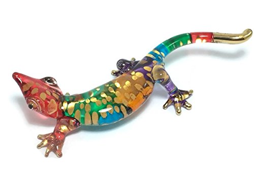 BUGBEAR LIZARD GECKO HAND BLOWN CLEAR GLASS ART GECKO FIGURINE ANIMALS GLASS BLOWN FBM