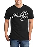 Shop4Ever® Hubby Men's V-Neck T-shirt Couples Shirts