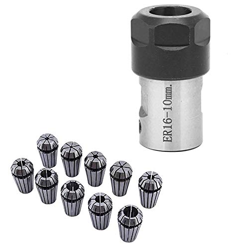 Hopbucan 10PCS Spring Collet ER16 Collet Chuck Motor Shaft Extension Rod Spindle Collet Lathe Tools Holder Inner 10MM