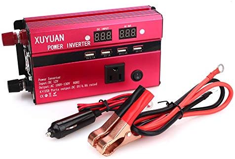 Ayangg 350W Power Inverter, DC 12V to 110V AC Car Converter with 4xUSB Ports and Dual Car Cigarette Lighter Sockets Adapter