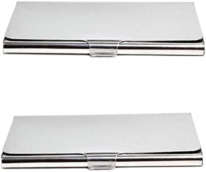 iHomes Steel Mr. Rock ATM/Visiting/Credit Card Holder, Accessory for Men and Women (Silver) Pack of 2