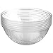 Prestee Clear Plastic Serving Bowls, 96 Oz. 6 Pack - Round Disposable Large Plastic Bowl, Punch, Party, Chip Bowl Containers for Candy, Salads, Parties, and Serving Food - Salad Bowls Dish for Eating