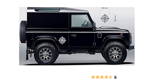 Pegatinas estilo brújula de navegación, para Land Rover 4x 4 Off Road, 2 unidades